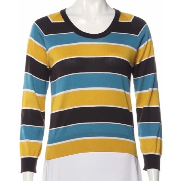 DOLCE & GABBANA 100% Silk Striped Multicolored Pullover Sweater Size 40 (US S) - Picture 2 of 13